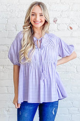 Textured Pintuck Blouse Top with Tassels And the Why